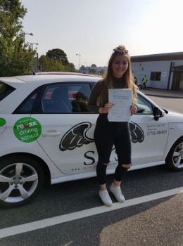 From Overstrand<br />
Passed 1st time 7th September 2017<br />
3 Faults<br />
Instructor Sharon Cox
