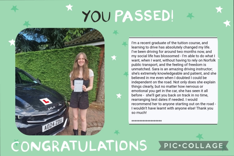 Driving lessons Cromer,North Walsham,Sheringham,Aylsham,Holt with Sas Elite Driver Training